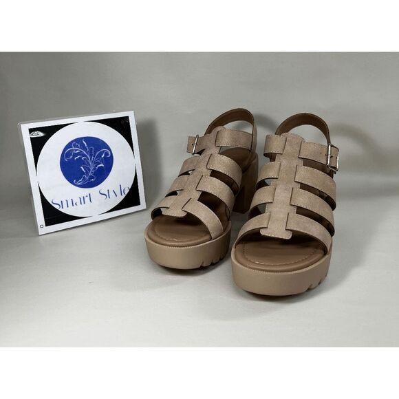 Sun + Stone Daisee Women's Platform Block Heels - Sand Smooth 7.5M - Picture 2 of 10